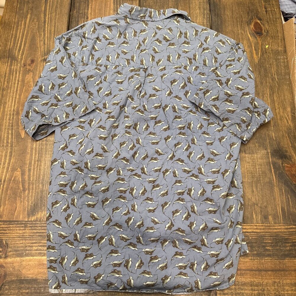 Vtg Columbia Button Up Shirt Mens XXL Sailfish Print Cotton‎ Outdoors Fishing - Picture 5 of 5